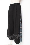 axes femme / チェック切替ワイドパンツ L 黒 Y-26-01-09-157-AX-PA-SZ-ZY