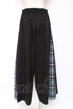 画像2: axes femme / チェック切替ワイドパンツ L 黒 Y-26-01-09-157-AX-PA-SZ-ZY