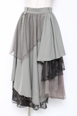 画像1: axes femme / 異素材イレヘムロングスカート F グリーン Y-26-01-09-158-AX-SK-SZ-ZY