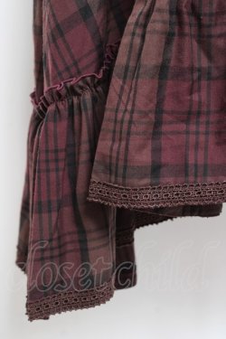 画像3: axes femme / チェック柄ミディスカート M ワイン Y-26-01-09-159-AX-SK-SZ-ZY