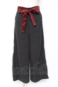 axes femme / リボン付きドット柄ワイドパンツ M 黒 Y-26-01-09-163-AX-PA-SZ-ZY