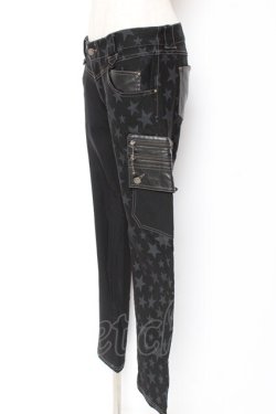 画像2: ALGONQUINS / 星柄ツートンパンツ 2 ブラック Y-26-01-09-164-AL-PA-SZ-ZY