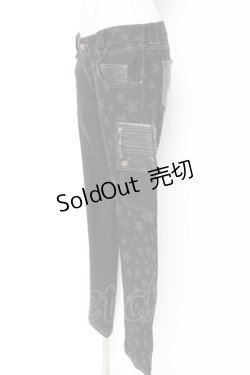 画像2: ALGONQUINS / 星柄ツートンパンツ 2 ブラック Y-26-01-09-164-AL-PA-SZ-ZY