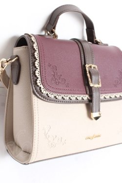 画像4: axes femme / スカラ配色薔薇エンボスバッグ  ワイン Y-26-01-09-020-AX-BG-SZ-ZY