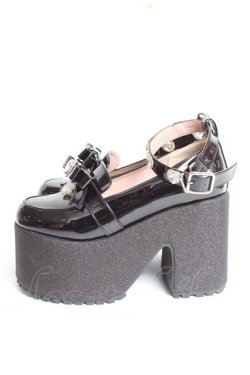 画像2: Ank Rouge / エナメルリボン厚底ローファー M 黒 Y-26-01-09-023-CA-OP-SZ-ZY