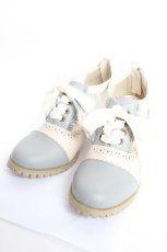 画像1: axes femme / 配色レースアップブーティー L グリーンY-26-01-09-024-AX-SH-SZ-ZTK030 (1)