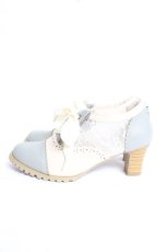 画像2: axes femme / 配色レースアップブーティー L グリーンY-26-01-09-024-AX-SH-SZ-ZTK030 (2)