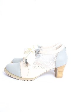 画像2: axes femme / 配色レースアップブーティー L グリーン Y-26-01-09-024-AX-SH-SZ-ZY