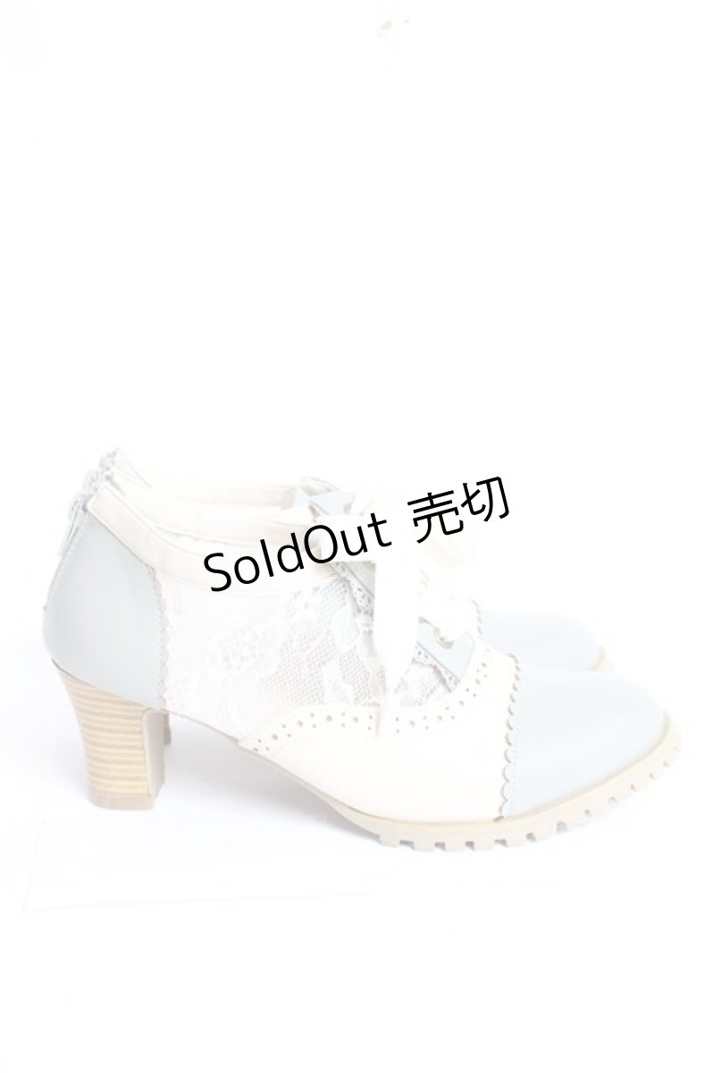 画像4: axes femme / 配色レースアップブーティー L グリーンY-26-01-09-024-AX-SH-SZ-ZTK030 (4)