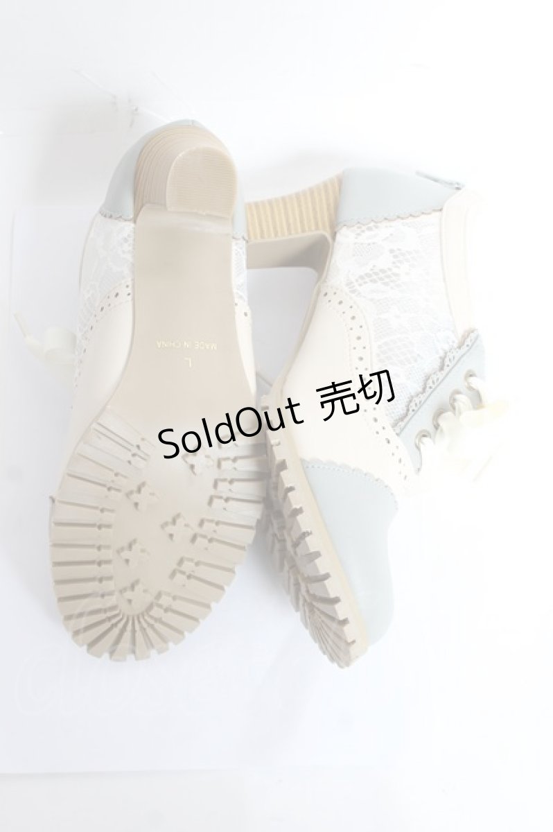 画像5: axes femme / 配色レースアップブーティー L グリーンY-26-01-09-024-AX-SH-SZ-ZTK030 (5)