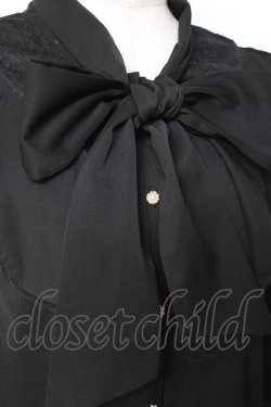 画像4: axes femme / タイ付姫袖風フリルブラウス F 黒 Y-26-01-09-027-AX-BL-SZ-ZY