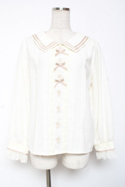 画像1: axes femme POETIQUE / ローズプチリボンブラウス M 生成り Y-26-01-09-028-AX-TO-SZ-ZY