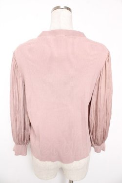 画像2: axes femme / バルーン袖リブカーディガン  ピンク Y-26-01-12-037-AX-TO-SZ-ZY