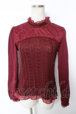 画像1: axes femme / ビスチェ切り替えプルオーバー  ワイン Y-26-01-12-042-AX-TO-SZ-ZY