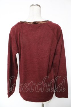 画像2: axes femme / カーデ風ニットソー  ワイン Y-26-01-12-043-AX-TO-SZ-ZY