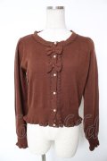 axes femme Kawaii / 2つリボンカーディガン M 茶 Y-26-01-12-044-AX-TO-SZ-ZY