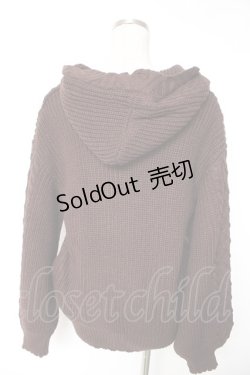 画像2: axes femme / ケーブル編ニットパーカー M Dブラウン Y-26-01-12-046-AX-TO-SZ-ZY