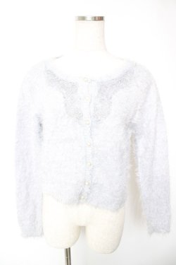 画像1: axes femme / モチーフレース付きカーデ  サックス Y-26-01-12-048-AX-TO-SZ-ZY