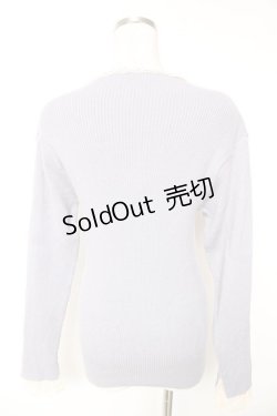 画像2: axes femme / レース使いリブニット M ブルー Y-26-01-12-051-AX-TO-SZ-ZY