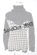 axes femme / 千鳥柄ハイネックニット  黒 Y-26-01-12-056-AX-TO-SZ-ZY
