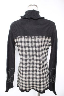 画像2: axes femme / 千鳥柄ハイネックニット  黒 Y-26-01-12-056-AX-TO-SZ-ZY