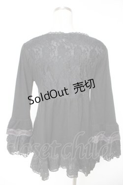 画像2: axes femme / 姫袖風レース切り替えチュニック  黒 Y-26-01-12-059-AX-TO-SZ-ZY