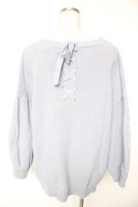 画像2: axes femme POETIQUE / 編み上げデザインニット  サックスY-26-01-12-062-AX-TO-SZ-ZT588 (2)