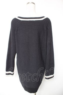 画像2: axes femme / チルデンニットワンピース  紺 Y-26-01-12-063-AX-OP-SZ-ZY