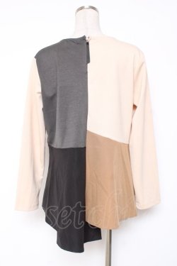 画像2: axes femme / バイカラートップス  ベージュ Y-26-01-12-064-AX-TO-SZ-ZY