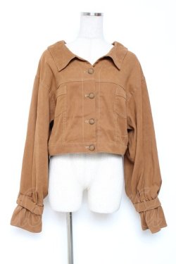 画像1: axes femme POETIQUE / バックレースアップジャケット  ベージュ Y-26-01-12-066-AX-JA-SZ-ZY