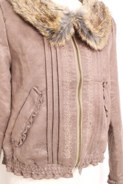 画像4: axes femme / ファー襟ブルゾン M 茶 Y-26-01-12-072-AX-TO-SZ-ZY