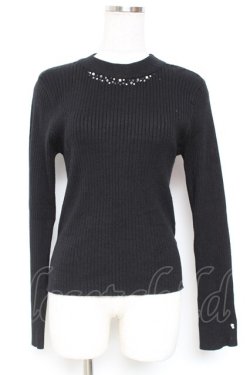 画像1: axes femme / ランダムパールデザインニット F 黒 Y-26-01-12-077-AX-TO-SZ-ZY