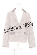 axes femme / ベロア切り替え千鳥格子ジャケット  ブラウン Y-26-01-12-080-AX-TO-SZ-ZY