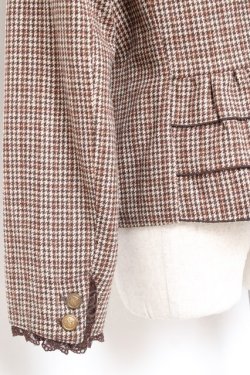 画像3: axes femme / ベロア切り替え千鳥格子ジャケット  ブラウン Y-26-01-12-080-AX-TO-SZ-ZY