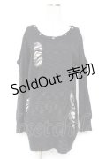 GLAD NEWS / スタッズ付きダメージニット  黒 Y-26-01-12-082-GL-TO-SZ-ZY
