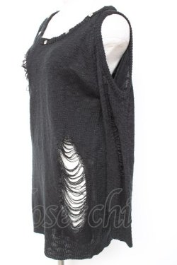 画像2: GLAD NEWS / スタッズ付きダメージニット  黒 Y-26-01-12-082-GL-TO-SZ-ZY