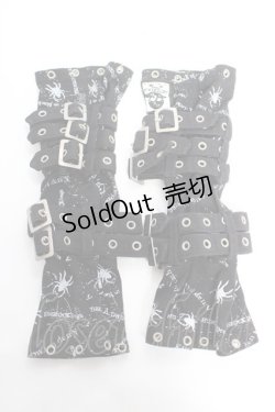 画像1: HIDEROCK Design / 総柄ベルトデザインアームカバー  黒 Y-26-01-12-010-PU-ZA-SZ-ZY