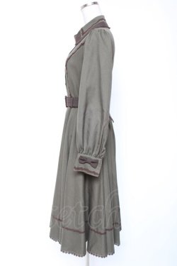 画像2: Innocent World / メランジュヘリンボーンワンピース M ダークグリーン×ショコラ Y-26-01-12-091-IW-OP-SZ-ZY