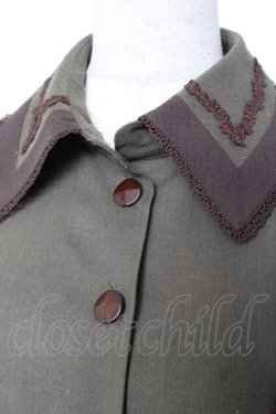 画像4: Innocent World / メランジュヘリンボーンワンピース M ダークグリーン×ショコラ Y-26-01-12-091-IW-OP-SZ-ZY