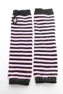 画像2: Amilige / ボーダーアームウォーマー  ピンク×黒 Y-26-01-12-012-PU-ZA-SZ-ZY