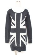 SEXY DYNAMITE LONDON / ユニオンジャックニットワンピ  黒 Y-26-01-12-101-PU-OP-SZ-ZY