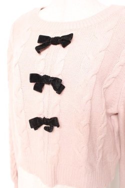 画像3: Honey Cinnamon / 3つリボンニットトップス F ピンク Y-26-01-12-102-LO-OP-SZ-ZY