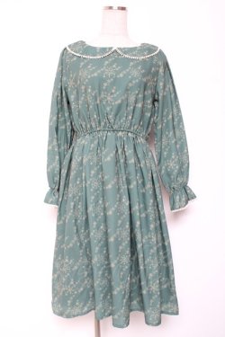 画像1: Fi.n.t / スノー千鳥柄ワンピース F グリーン Y-26-01-12-112-CA-OP-SZ-ZY