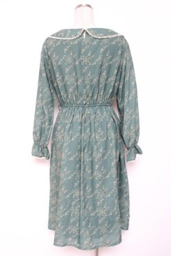 画像2: Fi.n.t / スノー千鳥柄ワンピース F グリーン Y-26-01-12-112-CA-OP-SZ-ZY