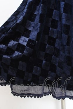 画像4: axes femme / アーガイルエンボスベロアワンピース  紺 Y-26-01-12-116-AX-OP-SZ-ZY