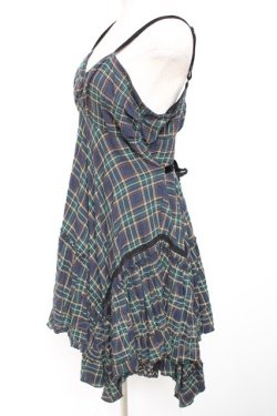 画像2: axes femme / チェックイレヘムワンピース  グリーン Y-26-01-12-119-AX-OP-SZ-ZY