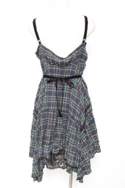 画像3: axes femme / チェックイレヘムワンピース  グリーン Y-26-01-12-119-AX-OP-SZ-ZY