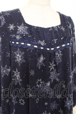 画像3: axes femme / 結晶柄ニットワンピース  紺 Y-26-01-12-120-AX-OP-SZ-ZY