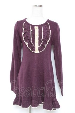 画像1: axes femme / バイカラーフリル使いプルオーバー  パープル Y-26-01-12-121-AX-TO-SZ-ZY