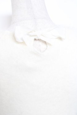 画像3: axes femme / ビジュー付きフェザーニット切替ワンピース M 白×キャメル Y-26-01-12-123-AX-OP-SZ-ZY